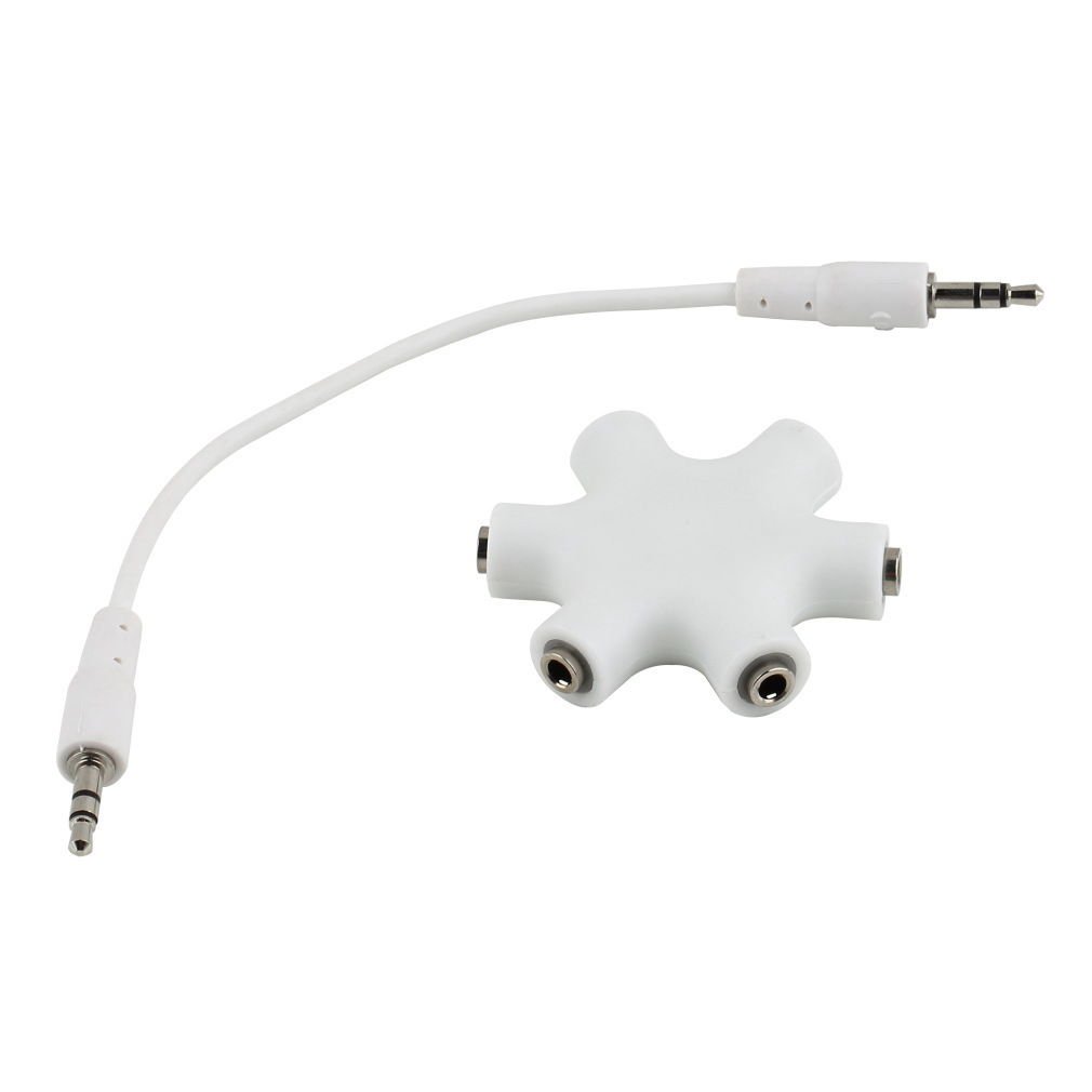3.5mm JACK 5 WAY PORT AUX MULTI HEADPHONE SPLITTER CABLE LEAD ADAPTOR CONVERTER WT5