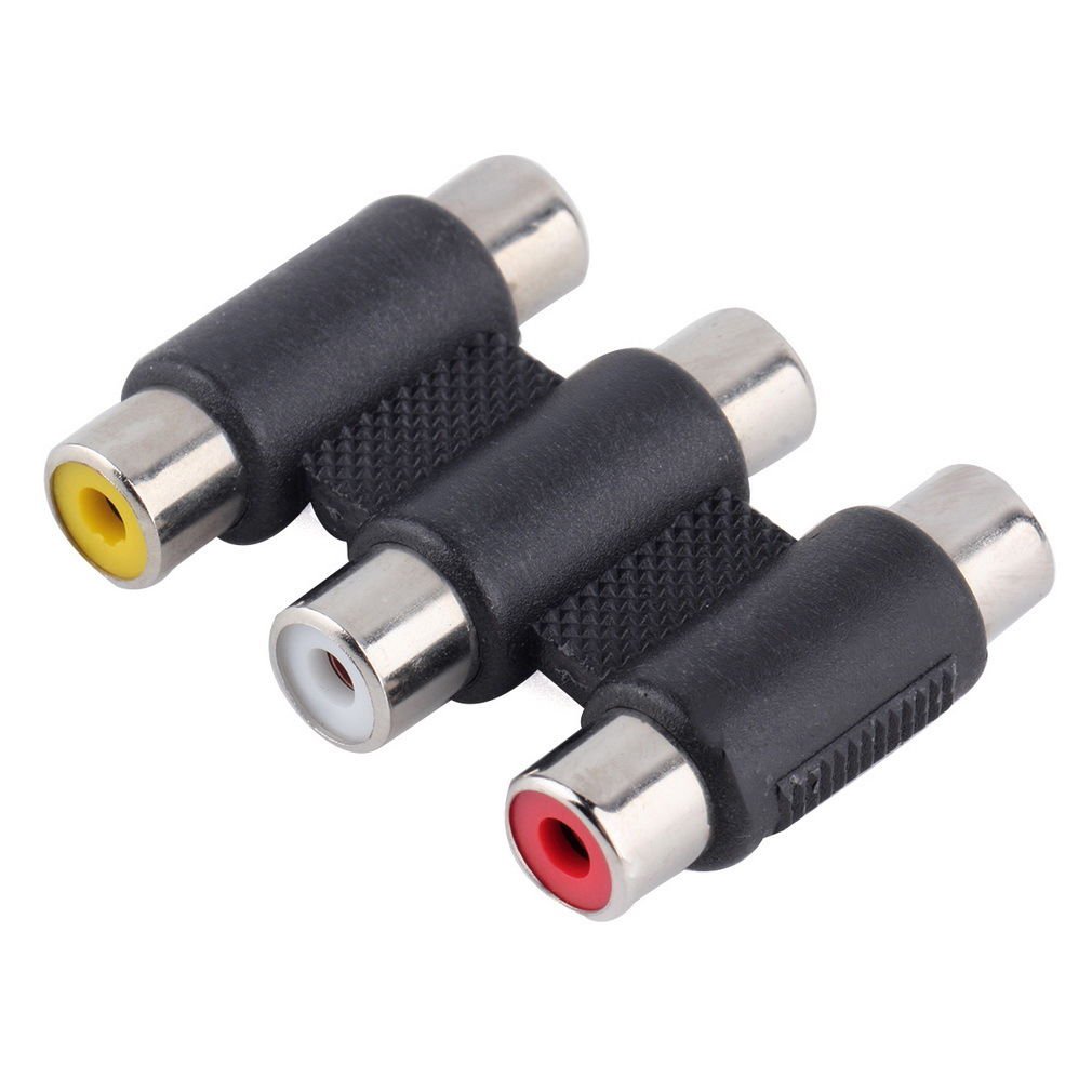 AV 3 RCA Audio Video Female to Female Coupler Adapter 3RCA Connector EE5