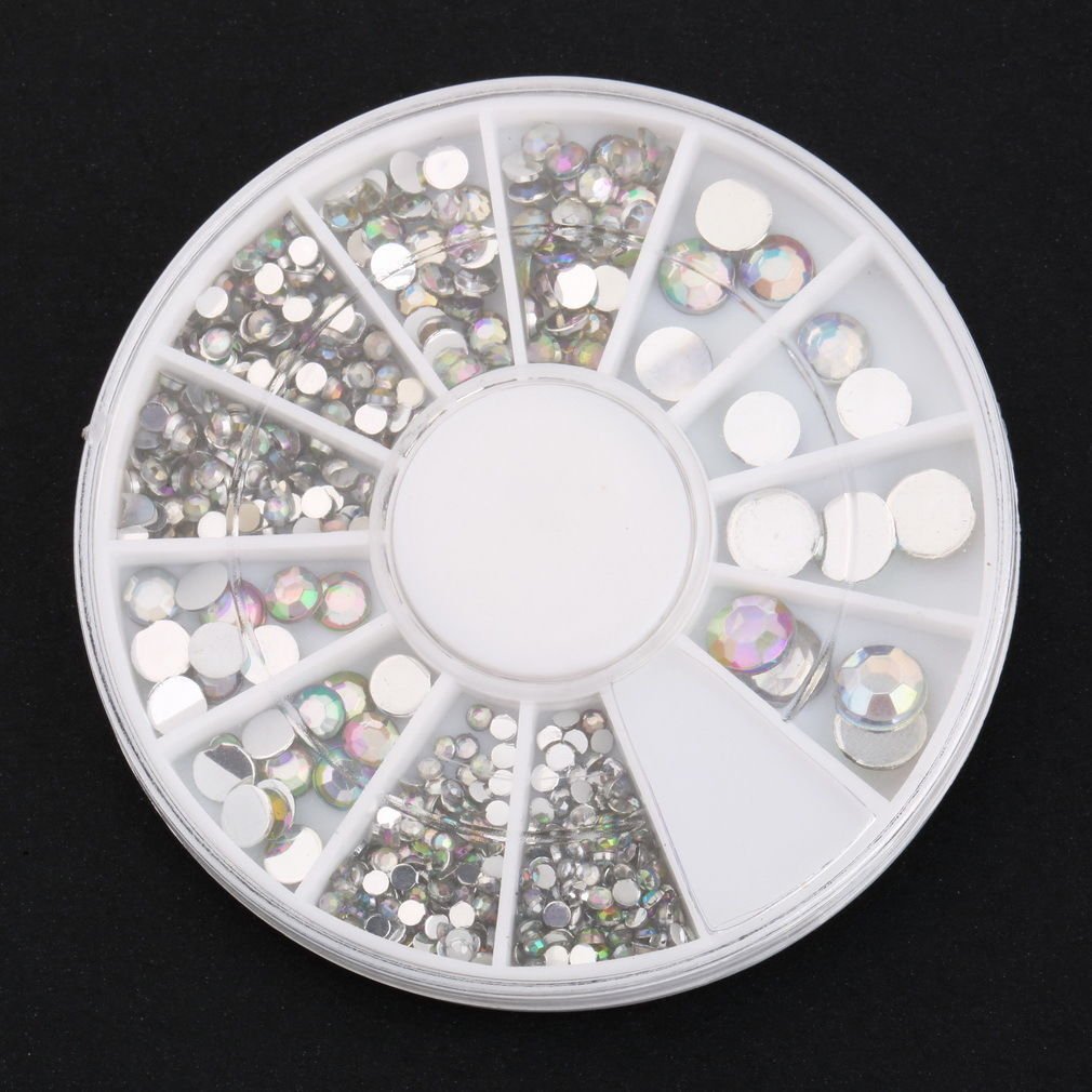 300Pcs 3D Rhinestones Glitter Diamond Gems Tips DIY Nail Art Decoration BV6