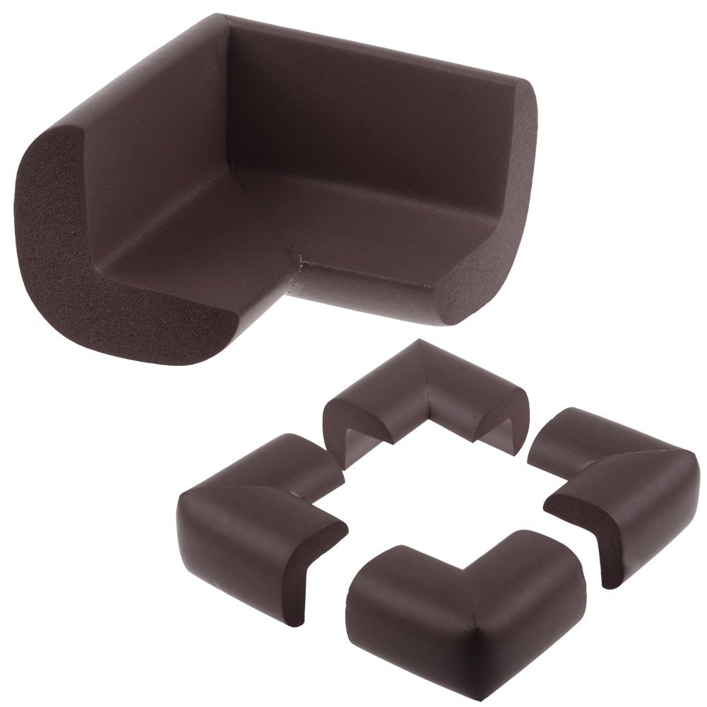 4Pcs Child Corner Edge Protectors Lovely Soft Safety Protection Cushion Guard COLOR BROWN