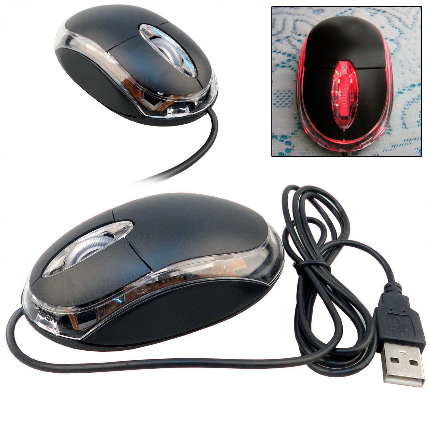 1.2M TINY USB 2.0 3D OPTICAL SCROLL WHEEL MOUSE MICE FOR DELL ASUS PC Laptop ZX2
