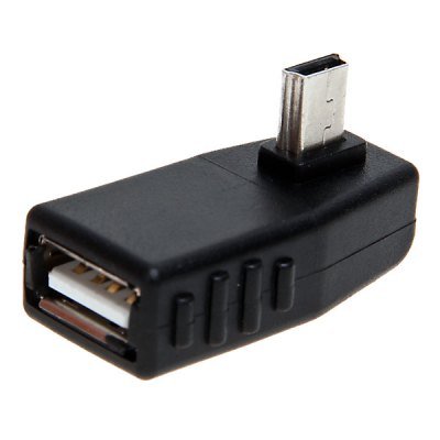 USB2.0 to Mini USB Female to Male 90 Degree Rectangular Left Direction Connector