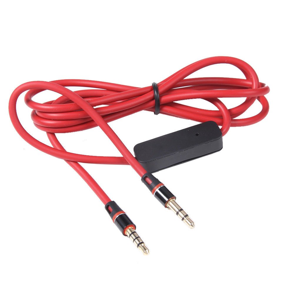 3.5mm 1/8" Audio Cable Lead AUX-In Cord with MIC For Beats On-Ear Headphone V10