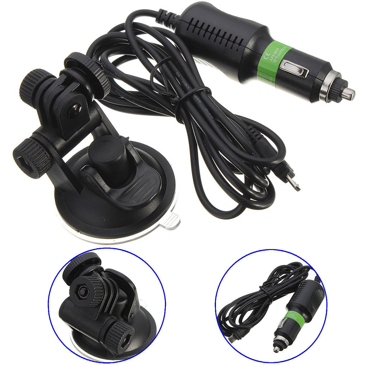 Suction Cup Windshield Mount Holder + Car Charger For GoPro Hero 3 3+ 4 Session VW2