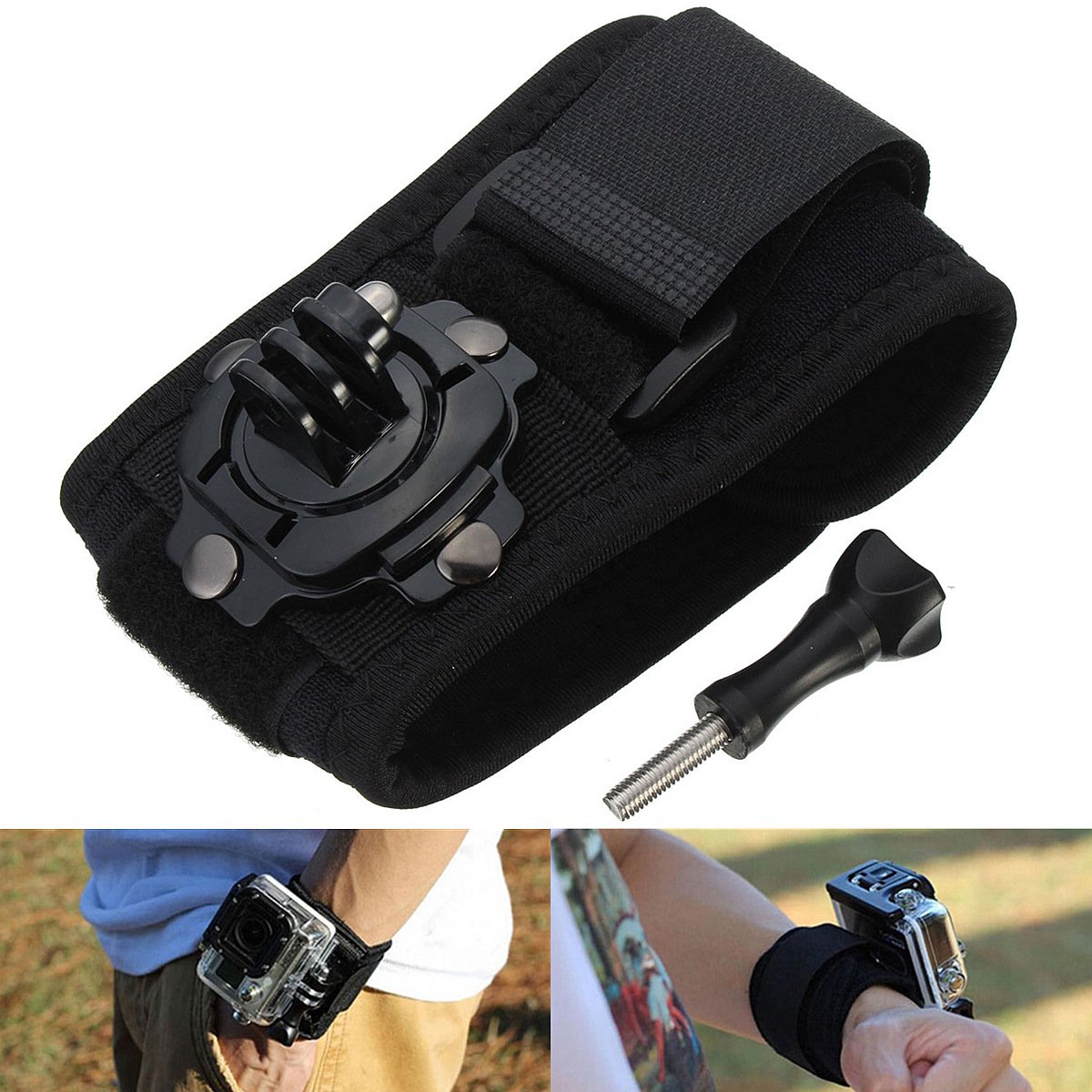 360 Rotation Wrist Hand Strap Band Holder Mount For GoPro HD Hero 2 3+ 4 Session VW2