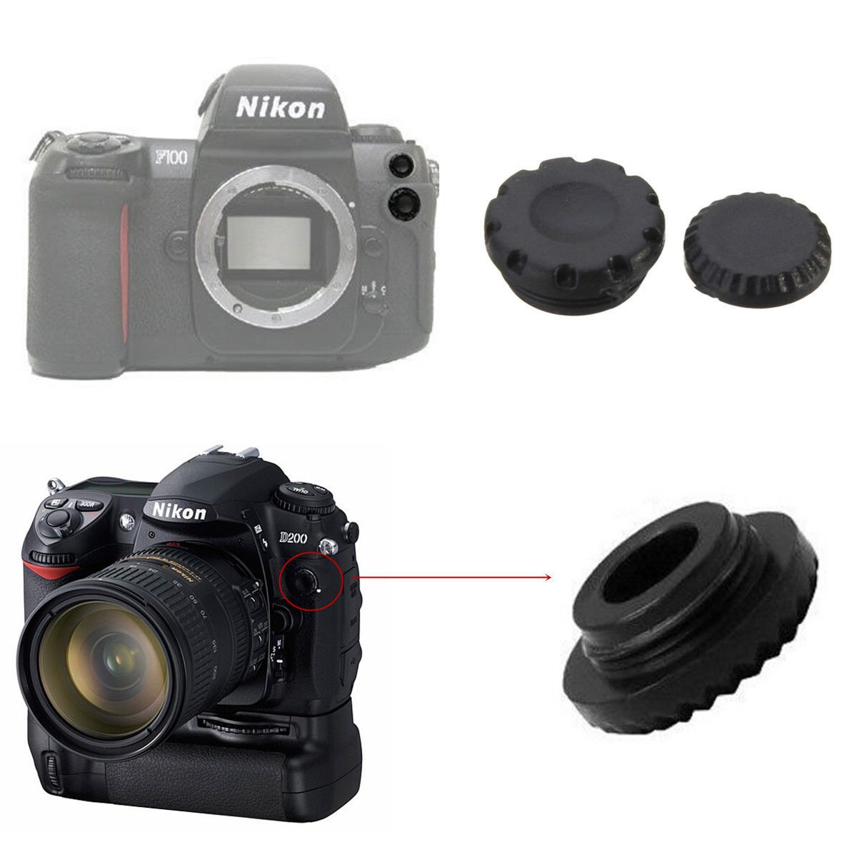 Remote + Flash PC Sync Terminal Cap Cover For Nikon D200 D2X F5 F90X Fuji S3 S5 VW2