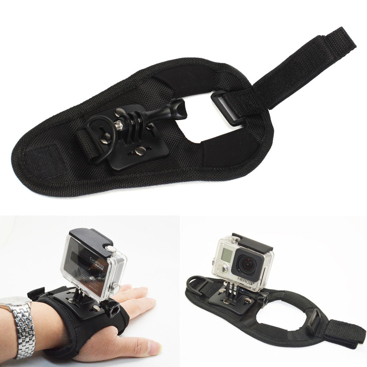 Glove Wristband Wrist Band Mount Strap Accessories For GoPro Hero 3+ 4 Session VW2