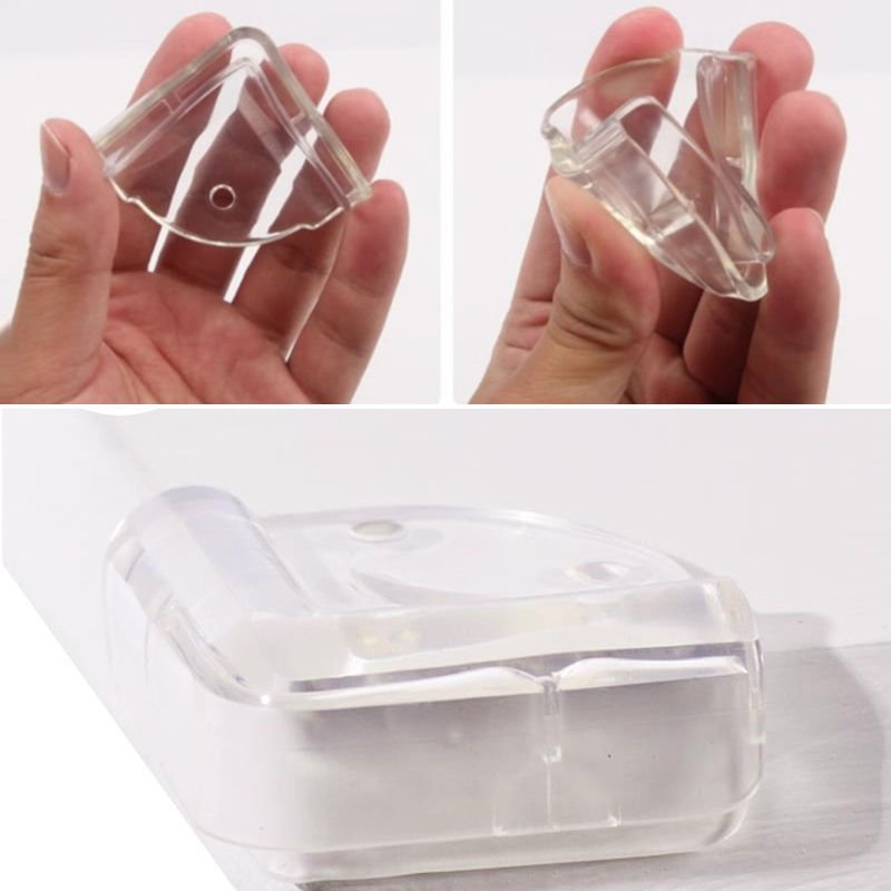4Pc Clear Table Desk Corner Edge Guard Cushion Baby Safety Bumper Protector VW2
