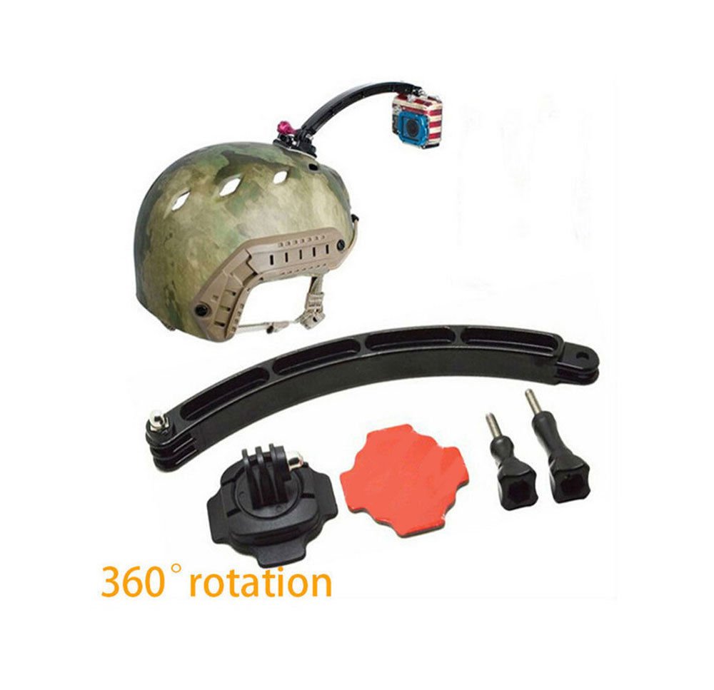 360° Rotate Curved Adhesive Helmet Mount Extension Arm Kit for GoPro Hero 3+321 FR6
