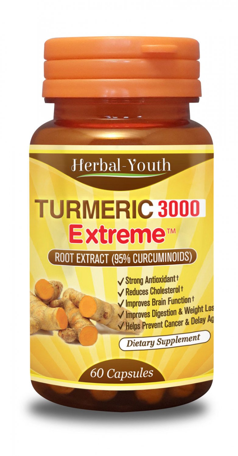 3 x BOTTLES TURMERIC 3000 95 CURCUMINOID TUMERIC PILLS ANTIOXIDANT