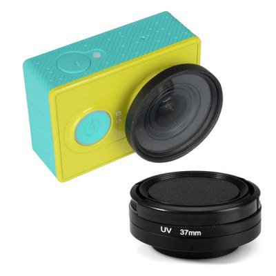 UV 37mm Filter + Lens Cover Set for Xiaomi Yi Action Sports Camera - BLACK 132265401