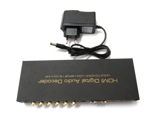 HDMI Digital Multi-Channel To HDMI / VGA + Analog Surround Sound Audio Decoder AS1