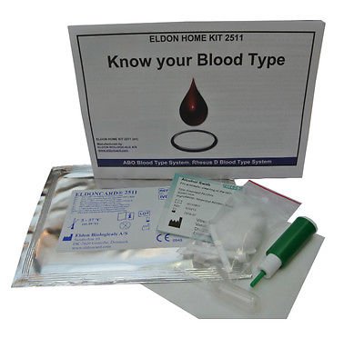 1 x ELDONCARD Blood Type Test Kit - Find Actual Type - A,B,O,AB & RHESUS D BB