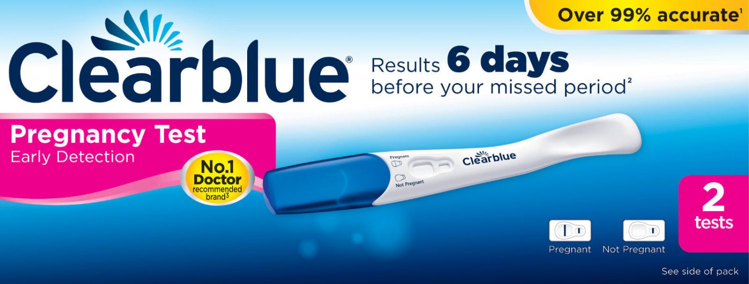 2 x Clearblue 6 Days Early Detection Pregnancy Tests Testing Stick Kits BB