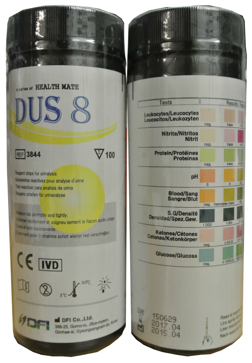 100 x 8 PARAMETER DOCTOR Test Strips Ketone,Glucose,pH,Blood,Urine Infection/UTI AS