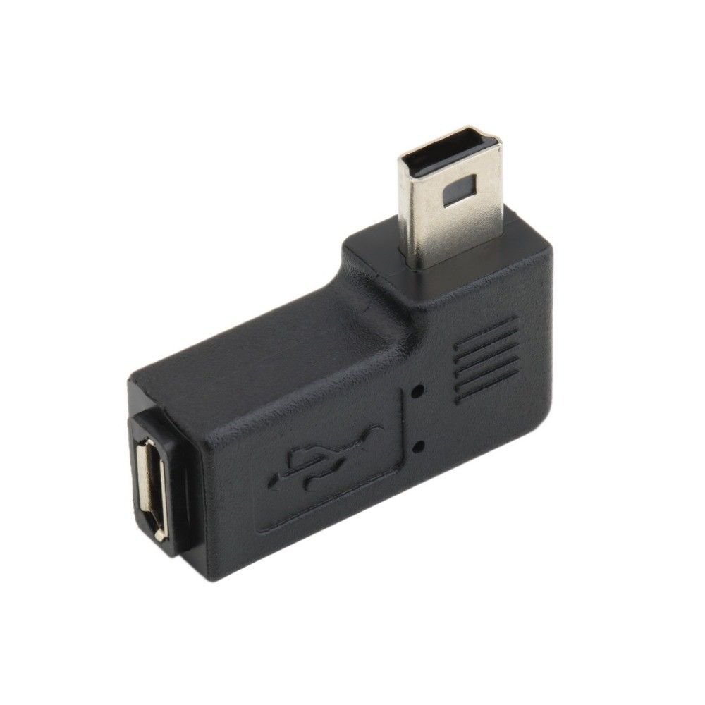 90 Degree Left Angle Mini USB Type A Male To Micro USB Female Adapter
