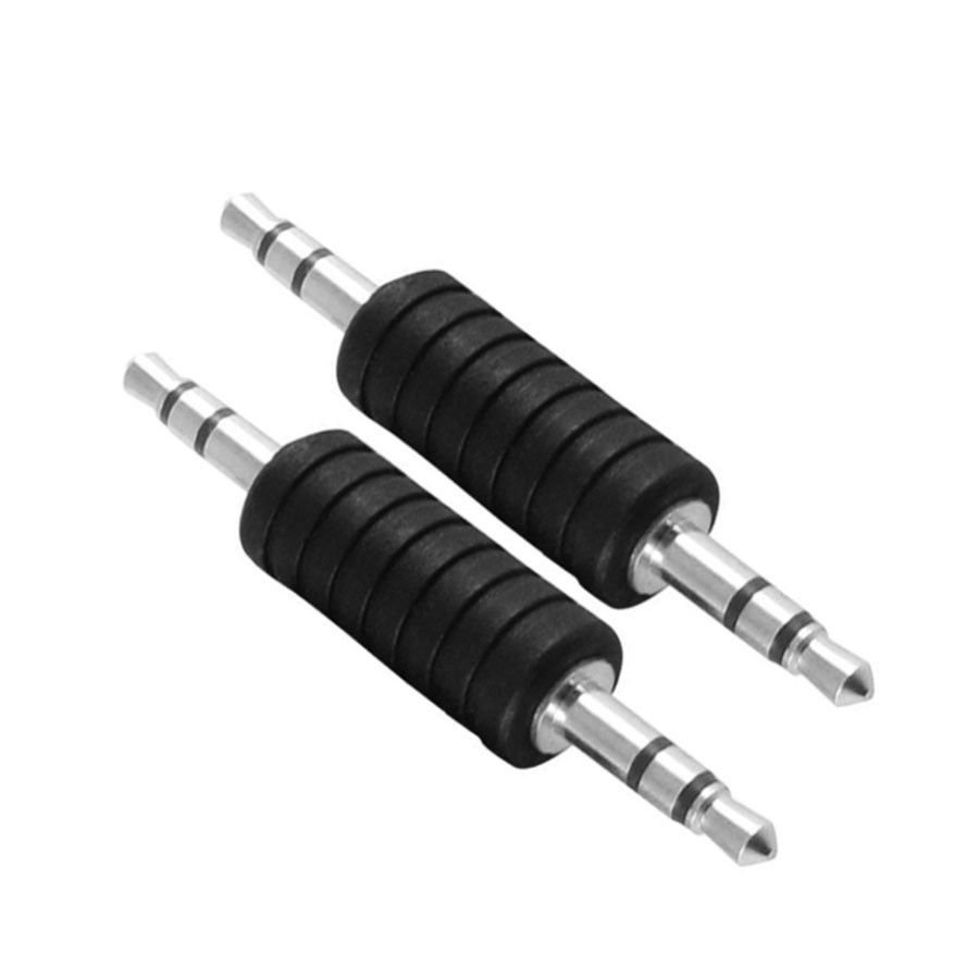 2pcs 3.5mm Stereo Male to Male Jack Audio Plug Connector Coupler Adapter Joiner