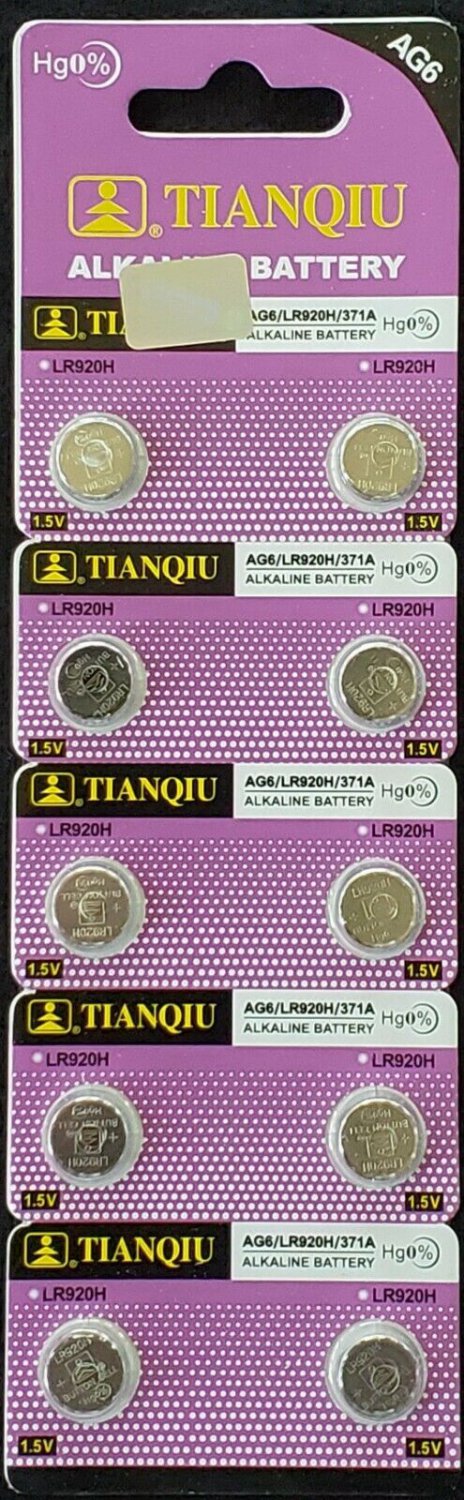 10 LR69 AG6 371 LR920 1.5V Alkaline Battery Watch