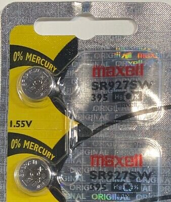 2- Maxell 395 SR927SW Silver Oxide
