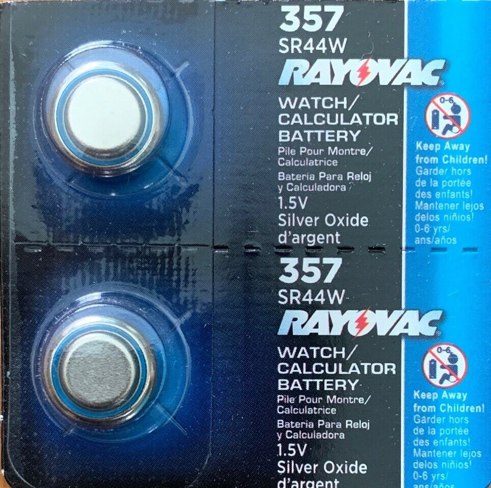 2 - 357 Rayovac 2 Qt. 303 SR44 LR44 A76 357 1.5V Silver Oxide