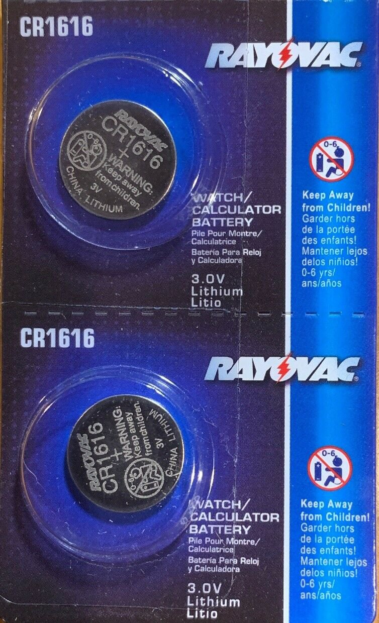 2- CR 1616 Rayovac LITHIUM BATTERIES 3V Watch