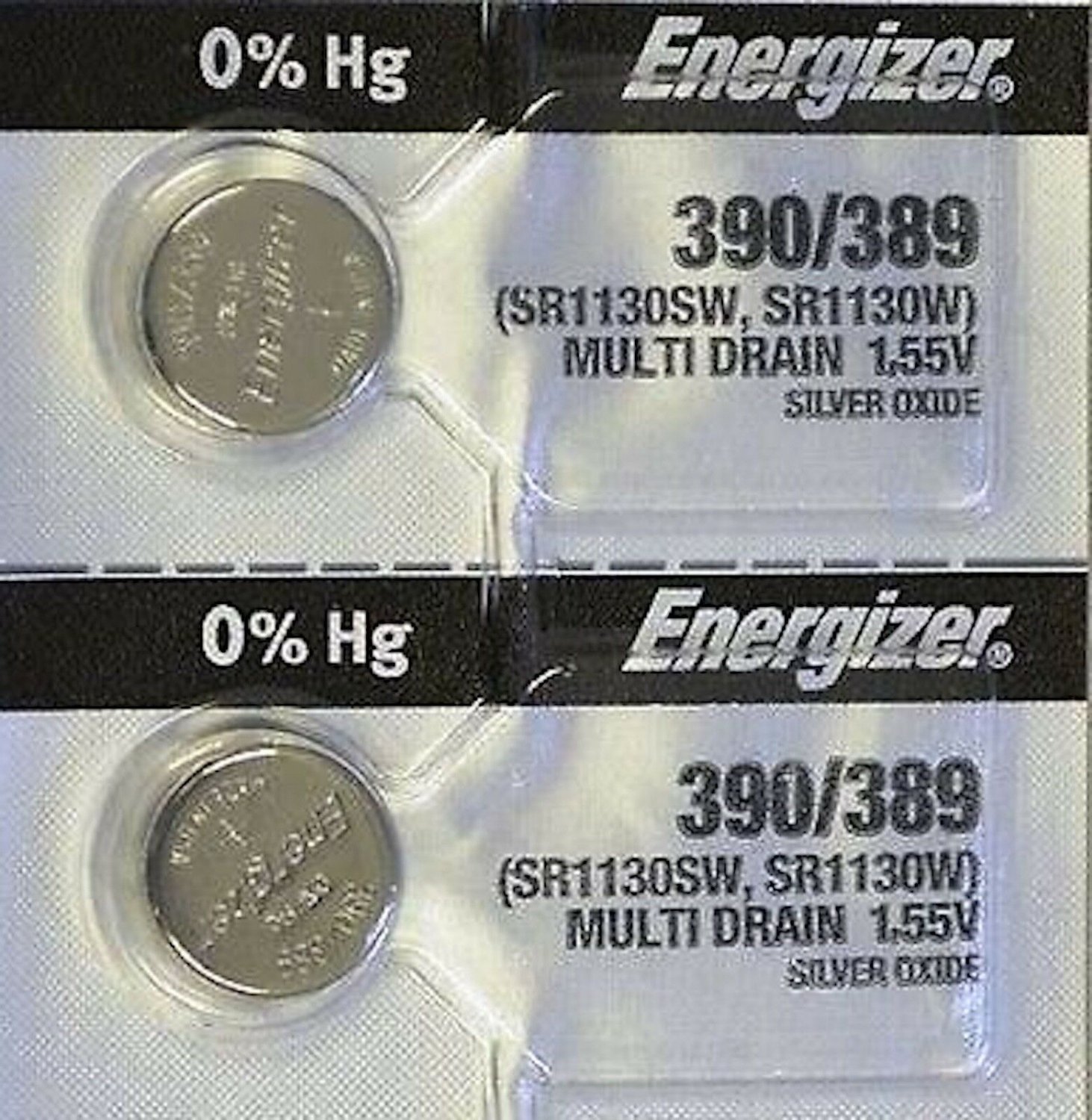 2-ENERGIZER 390/389 AG10 SR1130SW 2 Qt. BATTERIES E390 389