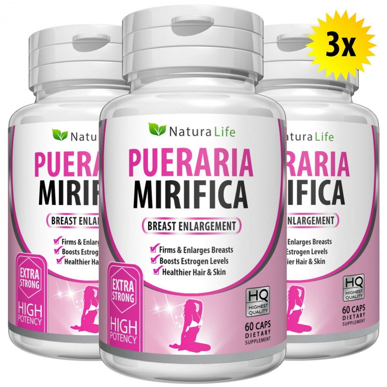 180 PURE PUERARIA MIRIFICA BREAST GROWTH CAPSULES BUST ENLARGEMENT PILLS 5000mg CTR