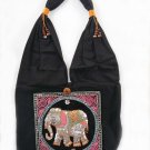 Hippie Bohemian Handbag Handmade Women's Shoulder Bags with Elephant Embroidered Local Fabric.
