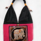 Hippie Bohemian Handbag Handmade Women's Shoulder Bags with Elephant Embroidered Local Fabric.