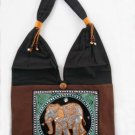 Hippie Bohemian Handbag Handmade Women's Shoulder Bags with Elephant Embroidered Local Fabric.