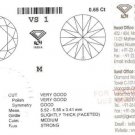 0.65 ct IGI Certified M VS1 Round Brilliant Natural Loose Diamond New