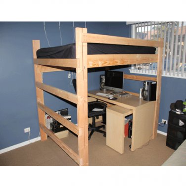 Heavy Duty Solid Wood Loft Bed 1000 Lbs Wt. Capacity Twin Size