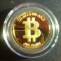 BITCOIN 2013 PHYSICAL METAL NOVELTY 1/10 BTC RARE 999 GOLD COIN NEW IN HARD CASE
