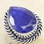 ANTIQUE Gemstone Sterling Silver Blue Water Drop Sapphire Ring Size 8