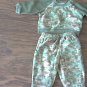 Baby Connection baby boy's 2 piece green camo sweater pant set 0-3 mos