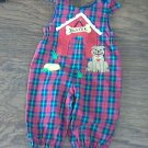 Adorable baby boy's red and blue plaids overall 12 mos