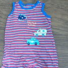 Carter's baby boy's red,blue and white striped short sleeveless outfit/bodysuit  12 mos