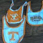 Lot of 3 baby boy or girl orange Volunteers Tennessee bibs one size fits all