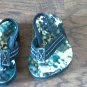 Baby boy's green camo flip flops size 3