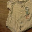 Carter's baby boy short sleeve green striped bodysuit 6-9 mos