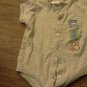 Carter's baby boy short sleeve green striped bodysuit 6-9 mos