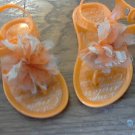 Cinderella toddler girl's orange flowers  sandals size 6