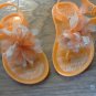 Cinderella toddler girl's orange flowers  sandals size 6
