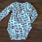 Carter's baby boy's cars prints long sleeve white oneise 6 mos