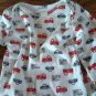 Carter's baby boy's cars prints long sleeve white oneise 6 mos
