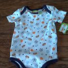 New Kidgets baby boy's sports print white short sleeve onesie 0-6 mos New Kidgets baby boy's sports print white short sleeve onesie 0-6 mos