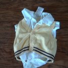 Newborn baby boy's yellow and white short sleeve vest and onesie