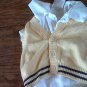 Newborn baby boy's yellow and white short sleeve vest and onesie