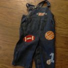 Baby boy's blue denim sports overall 18 mos