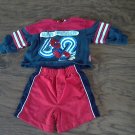 Baby boy's superman red and navy long sleeve sweater short set 12-18 mos